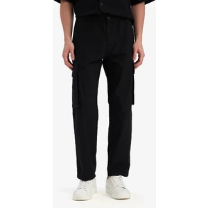%100 Pamuk Wide Leg Bol Rahat Kesim Kargo Cepli Keten Görünümlü Yazlık Pantolon B9407AX25SP