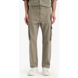 %100 Pamuk Wide Leg Bol Rahat Kesim Kargo Cepli Keten Görünümlü Yazlık Pantolon B9407AX25SP
