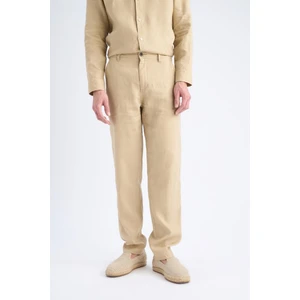 %100 Keten Relax Fit Rahat Kesim Düz Paça Yazlık Pantolon C1117AX25SP