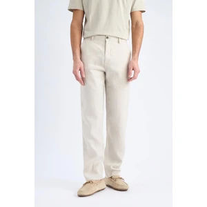 %100 Keten Relax Fit Rahat Kesim Düz Paça Yazlık Pantolon C1117AX25SP