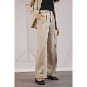 Wide Leg Pensli Klasik Palazzo Pantolon Geniş Bol Paça Basic Düz Uzun Boy Yüksek Bel Cepli C2020AX25SP