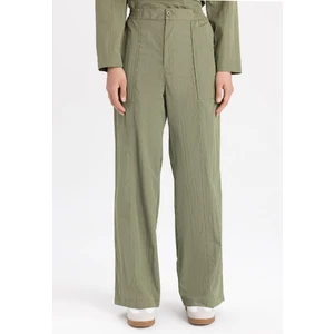 Wide Leg Geniş Paça Paraşüt Kumaş Palazzo Pantolon Cepli Basic Düz Kargo Cepli C2149AX24SP