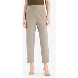 Carrot Fit Crop Kumaş Pantolon Fermuarlı Yüksek Bel Dar Paça C2466AX25SP