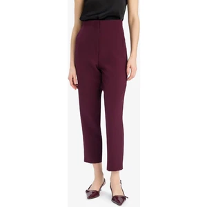 Carrot Fit Crop Klasik Kumaş Pantolon Fermuarlı Yüksek Bel Basic Düz Dar Paça C2466AX25SP