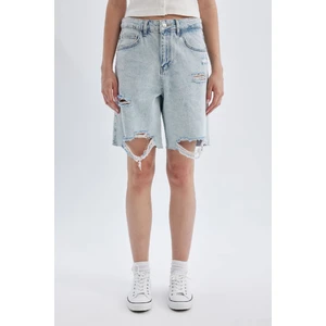 Normal Bel Yırtık Jean Bermuda Şort C2467AX24HS