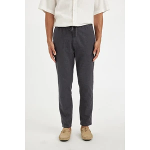 %100 Pamuk Yazlık Beli Lastikli Jogger Pantolon Slim Fit Dar Kesim Düz Paça Cepli D2671AX24AU
