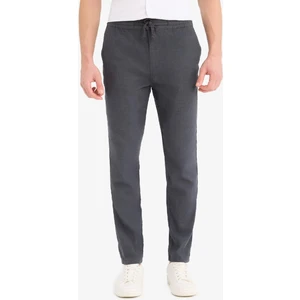%100 Pamuk Yazlık Beli Lastikli Jogger Pantolon Slim Fit Dar Kesim Düz Paça Cepli D2671AX25SM