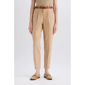 Carrot Fit Gabardin Kumaş Pantolon Kemerli Yüksek Bel Kısa Paça D2732AX24SM