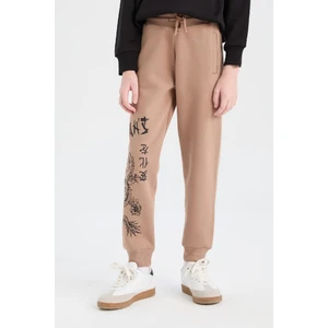 Erkek Çocuk Standart Fit Beli Paçası Lastikli Cepli Kalın Jogger Eşofman Altı D5683A824WN