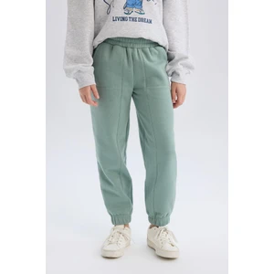 Kız Çocuk Beli Paçası Lastikli Cepli Basic Düz Kalın Jogger Eşofman Altı D3840A824WN