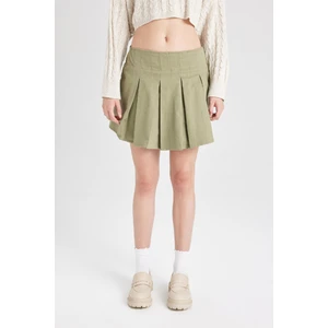 Piliseli Normal Bel Basic Düz Gabardin Mini Etek D5265AX24AU