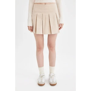 Piliseli Normal Bel Basic Düz Gabardin Mini Etek D5265AX24AU