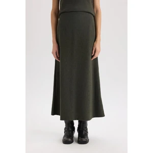 A Kesim Esnek Belli Basic Düz Normal Bel Maxi Etek D5407AX24AU