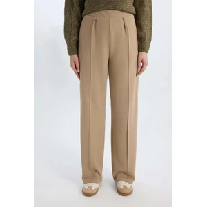 Relax Fit Beli Lastikli Basic Düz Krep Palazzo Pantolon D6884AX24WN