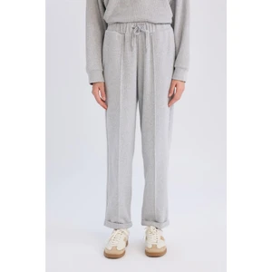 Regular Fit Pantolon Beli Lastikli Basic Düz Bağcıklı Cepli Paça Katlamalı Uzun Boy D9010AX24WN