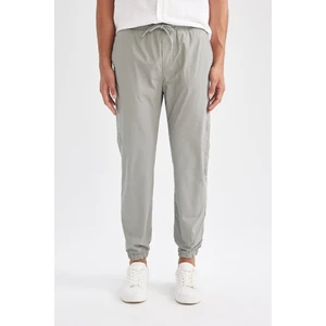 %100 Pamuk Yazlık Jogger Pantolon Basic Düz Beli Bağcıklı Cepli Lastikli Paça D7782AX24AU