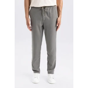 Yazlık Jogger Pantolon Slim Fit Dar Kesim Beli Bağcıklı Cepli Düz Paça D8638AX24AU