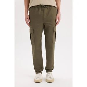 Jogger Pantolon Regular Beli Bağcıklı Dokulu Kargo Cepli E0884AX24WN
