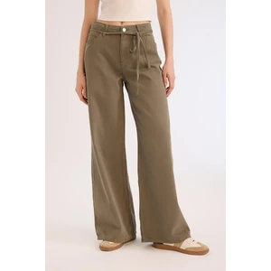 Coool Gabardin Palazzo Pantolon Wide Leg Yüksek Bel Geniş Bol Paça E1794AX25SP
