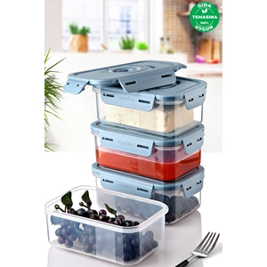 Seoul Taze Ürün Saklama Kabı 600ML  4'lü Set (Pompasız)
