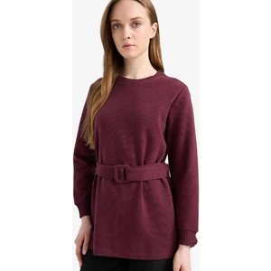 Regular Fit Bisiklet Yaka İçi Yumuşak Tüylü Selanik Kumaş Uzun Kollu Tunik