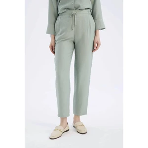 Jogger Pantolon Keten Görünümlü Cepli Yüksek Bel Düz Paça R0433AZ25SP