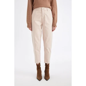 Paperbag Gabardin Kumaş Pantolon Yüksek Bel Cepli Basic Düz Standart Paça S2790AZ24WN