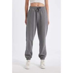 Standart Fit Kalın Jogger Eşofman Altı Bel Paça Lastikli Basic Düz Uzun Boy S7370AZ24WN