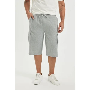 Slim Fit Dar Kesim Kargo Cepli Basic Düz Kapri Şort T4693AZ24SM