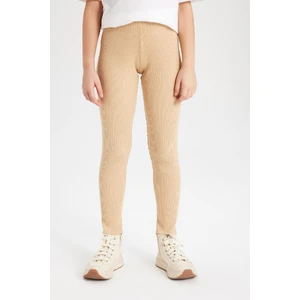 Kız Çocuk Uzun Boy Fitilli Kaşkorse Basic Düz Tayt B6403A824SM