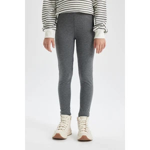 Kız Çocuk Antrasit Legging Fit Basic Düz Tayt B7786A8NS