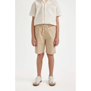 Erkek Çocuk Basic Düz Beli Lastikli Cepli Gabardin Şort C2956A824SM