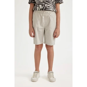 Erkek Çocuk Basic Düz Beli Lastikli Cepli Gabardin Şort C2956A824SM