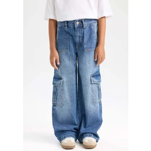 Kız Çocuk Wide Leg Kargo Geniş Paça Jean Pantolon C8540A824AU