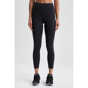 DeFactoFit Siyah Yüksek Bel İçi Yumuşak Tüylü Beli Saran Basic Düz Sporcu Tayt W8206AZ23AU
