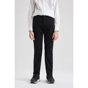 Erkek Çocuk Siyah Düz Paça Gabardin Basic Düz Pantolon X4224A624SM