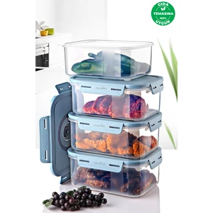 Seoul Taze Ürün Saklama Kabı 1300ML 4'lü Set (Pompasız)
