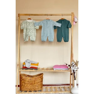 %100 Doğal Pamuk Özel Kumaş 3'lü Bebek Tulum