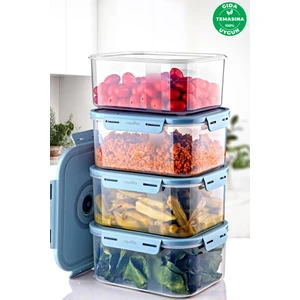 Seoul Taze Ürün Saklama Kabı 2500ML 4'lü Set (Pompasız)