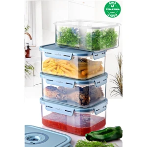 Seoul Taze Ürün Saklama Kabı 1900ML 4'lü Set (Pompasız)