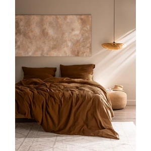 Marla Müslin King Size %100 Pamuk Lastikli Nevresim Takımı - Tarçın