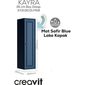 Kayra Boy Dolabı 130CM Mat Safire Blue