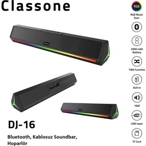 Dj-16 Rgb Işıklı, Bluetooth, Kablosuz Soundbar,hoparlör