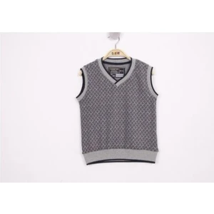 Erkek Çocuk Kareli Iki Iplik Kumaş Okul Süveter