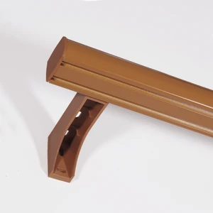 Dekoratif Iki Kanallı Alüminyum Perde Ray Takımı (43MM) Plastik Başlık ve Ayaklı Ikili Korniş