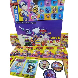 Emrah Gültekin Brawlstars 2025 Orijinal Taso-Kart (12 Minik Kutu 24 Adet Karakter Kartı 36 Adet Karakter Taso) Oyun Kağıtları