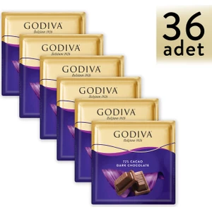GODIVA KARE ÇİKOLATA %72 BITTER 60G x36 ADET