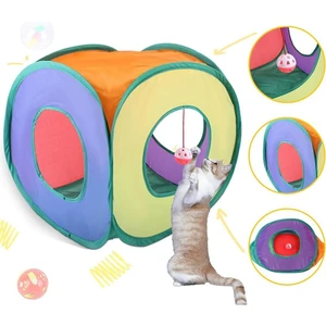 Kıvrımlı Model Evcil Hayvan Gökkuşağı Katlanabilir Kedi Oyun Tüneli