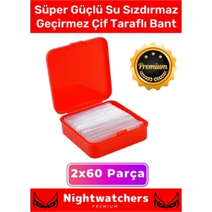 Deluxe Süper Güçlü Yapışkan Kolay Çıkarılabilir Çok Amaçlı 60 Parça Çift Taraflı Şeffaf Bant 2 Adet