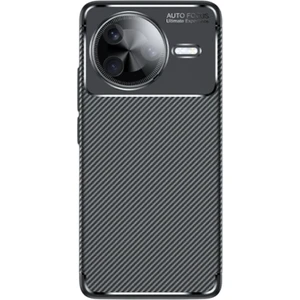 Xiaomi Poco F7 Ultra Uyumlu Kılıf Negro Karbon Desen Silikon Siyah